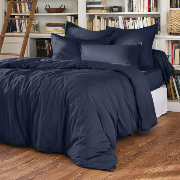 Housse de couette percale de coton (200 x 200 cm) Cali Bleu marine