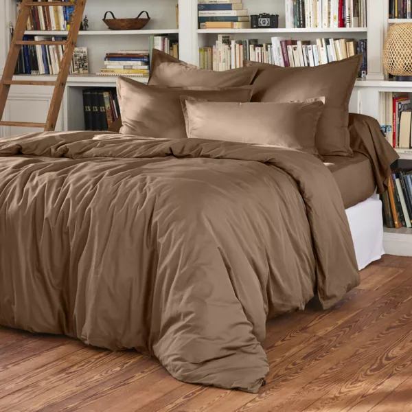 Housse de couette percale de coton (200 x 200 cm) Cali Cappuccino