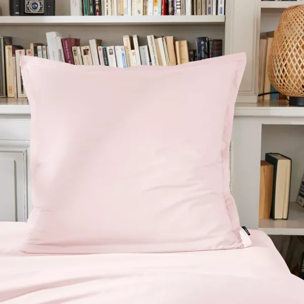 Taie d'oreiller carrée percale de coton (65 x 65 cm) Cali Rose poudré