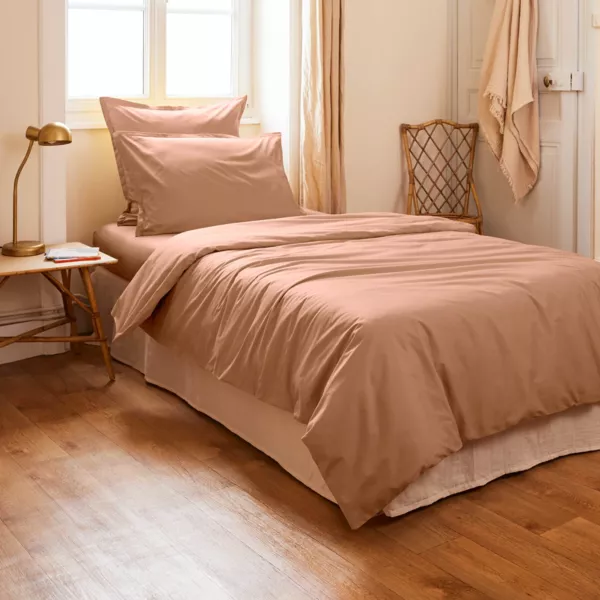 Housse de couette percale de coton (140 x 200 cm) Cali Rose pĂŞche