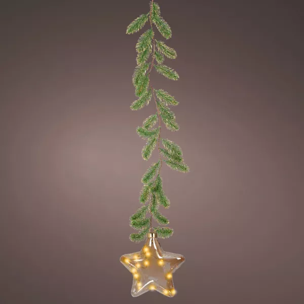 Lichtgevende hanglamp op batterijen 15 LED (H20 cm) Spar en Ster Warm Wit