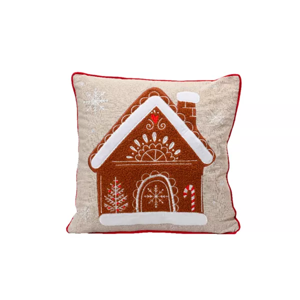 Coussin de Noël carré coton (45 x 45 cm) Maison Rouge