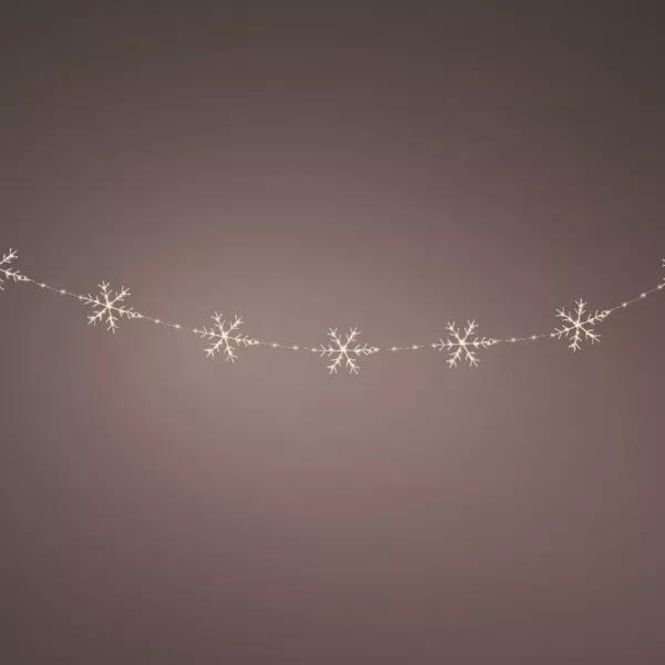 Guirlande lumineuse 2,25 m 160 micro LED Cristaux de neige Blanc chaud
