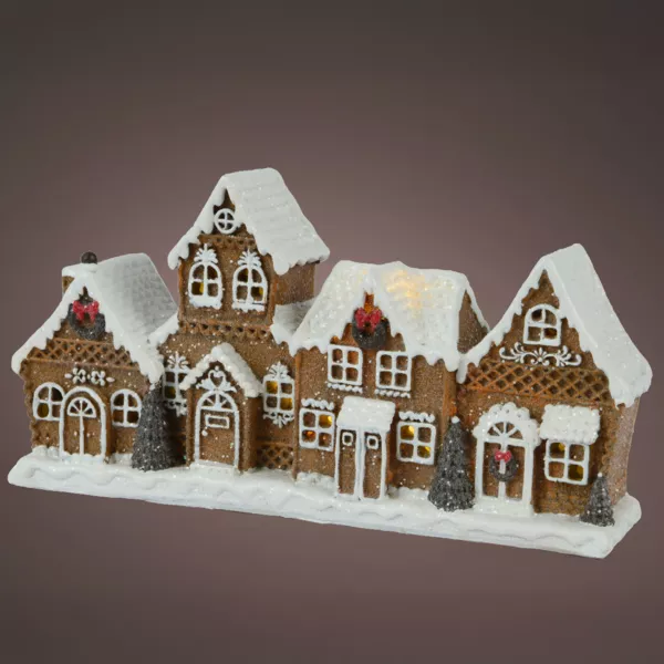 Case decorative luminose con pile (H12 cm) Villaggio delizia Bianco caldo