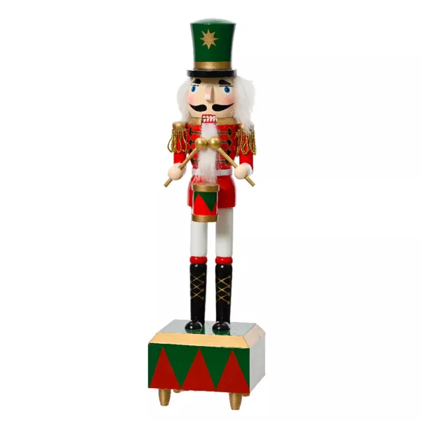 Houten Notenkraker Soldaat musical (H30 cm) Gaby en zijn Keizerlijke Trommel
