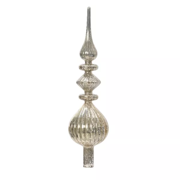 Cimier de sapin en verre Lyrique Argent