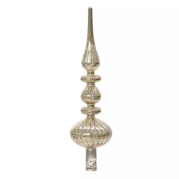 Cimier de sapin en verre Romantique Argent