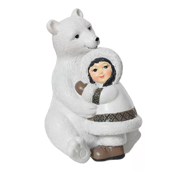 Poolbeer decoratie (H16 cm) Eskimo van Sneeuw Wit