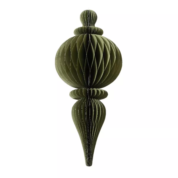 Grote Kerstophanging van papier (H80 cm) met magnetische sluiting Rozemarijn Groen