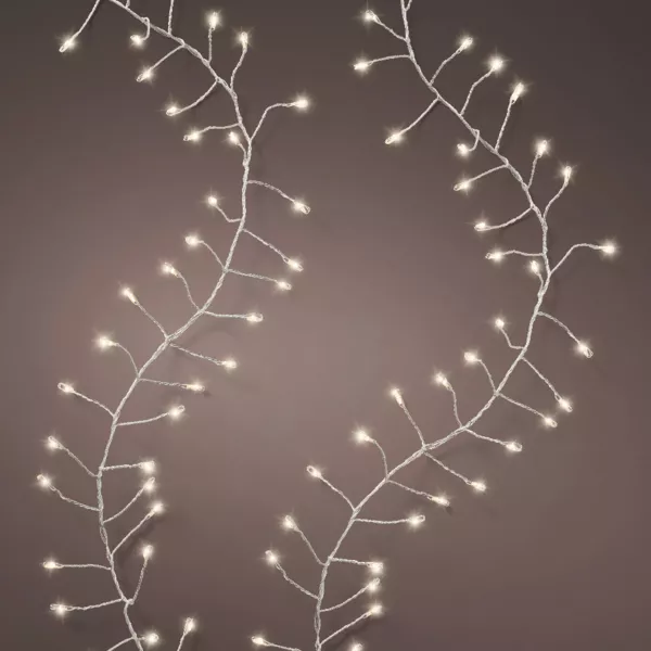 Guirlande lumineuse 6 m 480 Micro LED câble argent Luxe Blanc chaud