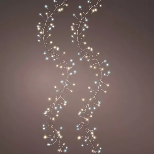 Guirlande lumineuse 6 m 480 Micro LED câble argent Luxe bicolore Blanc chaud et froid