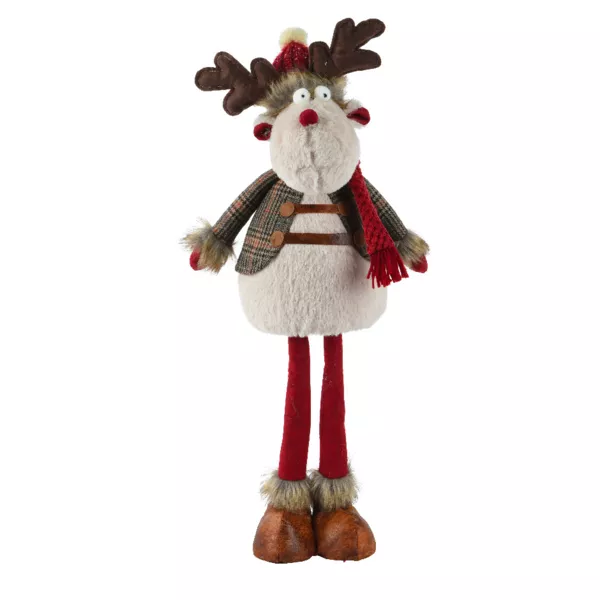 Renne debout (H70 cm) Duncan écharpe Rouge