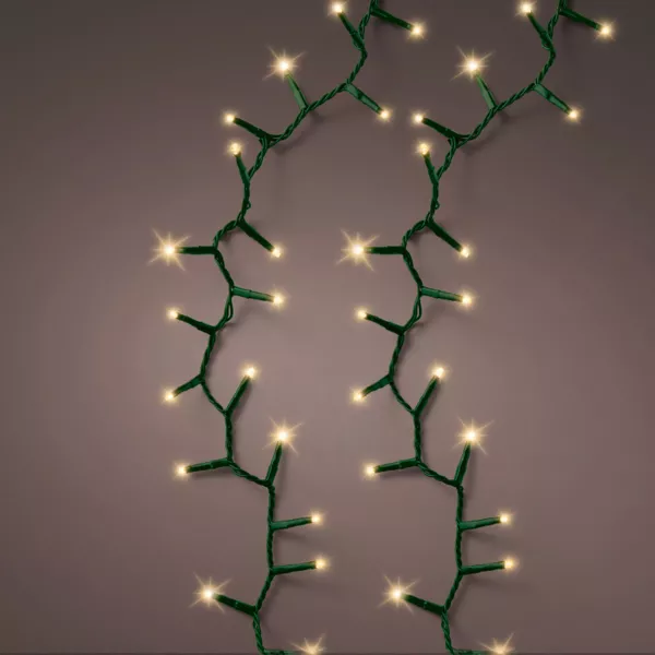 Guirlande lumineuse 34 m 1500 LED câble vert Luxe Blanc chaud Champagne