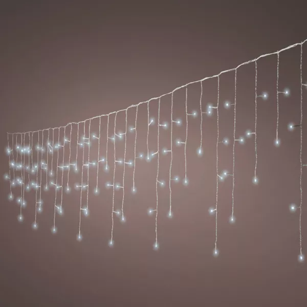 Stalactite lumineuse à piles 14 m 384 LED câble blanc Durawise Blanc froid