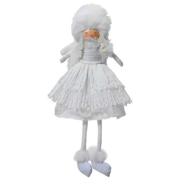 Ange de Noël debout (H53 cm) Demoiselle d'Hiver Blanc