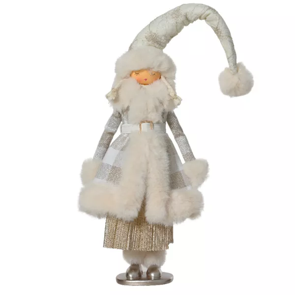 ngel de Navidad de pie (H70 cm) Hada escandinava dorada