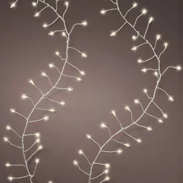 Guirlande lumineuse 18 m 1440 Micro LED câble argent Luxe Blanc chaud