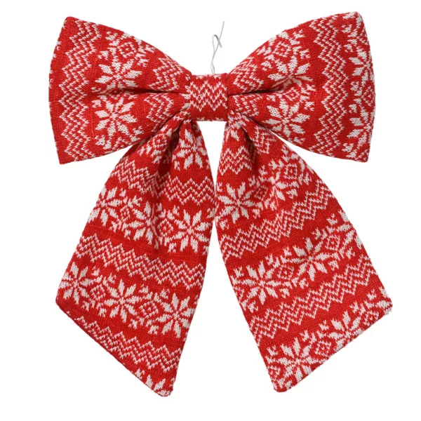 Noeud de Noël (H32 cm) Tradition Rouge et blanc