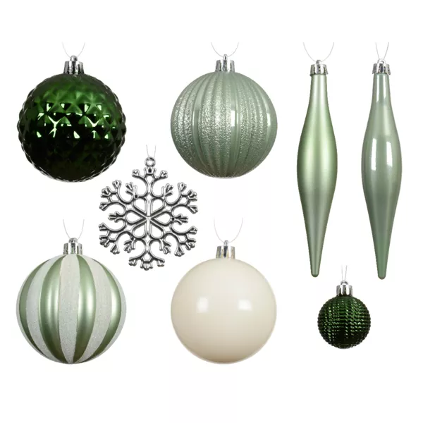 Kit de décoration de sapin de Noël Christmas Vert matcha et blanc laine