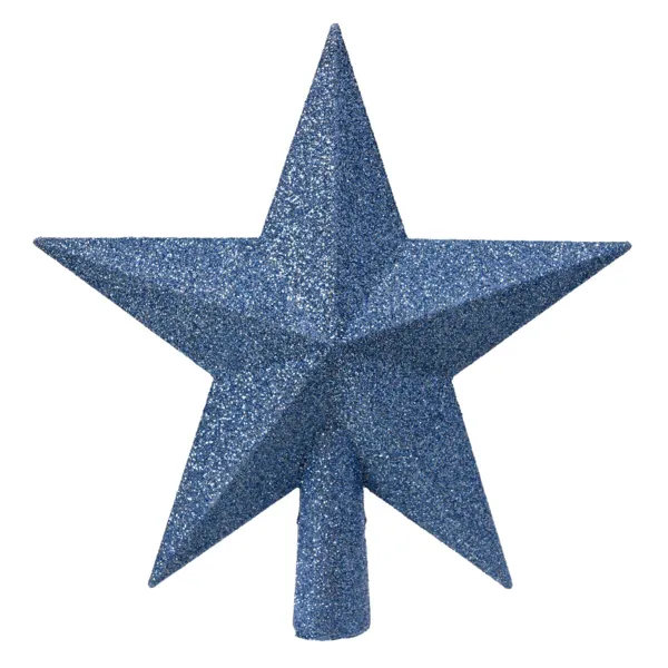 Stella Per Albero Di Natale Glitterata - Decorazione Infrangibile, In Plastica, Altezza 20.3 Cm