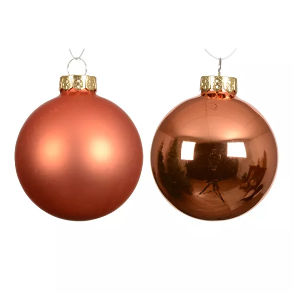 Lot de 6 boules de No�l en verre (D80 mm) Bor�al Orange