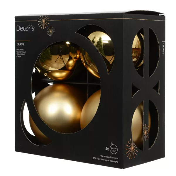 Boule de Noël en verre (D100 mm) Boréal Or