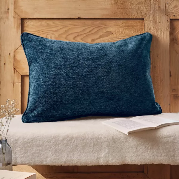 Coussin rectangulaire tissé (40 x 60 cm) Magnus Bleu nuit