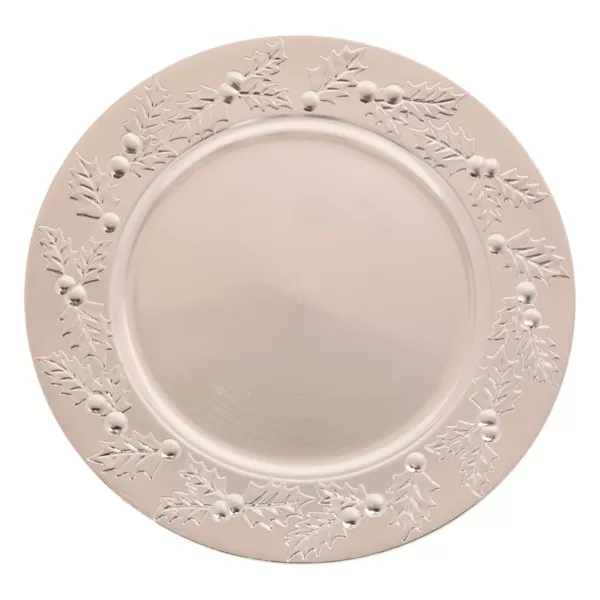 Lot de 12 dessous d'assiette Houx de Noël Argent