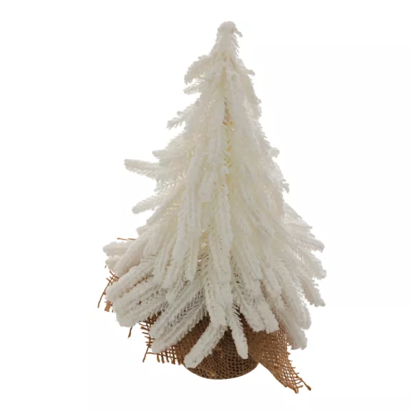 Sapin dcoratif en jute (H27 cm) Givr Blanc