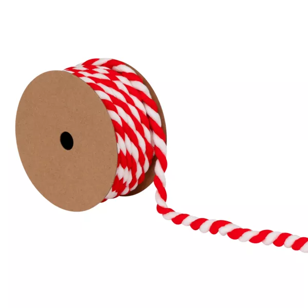 Cinta decorativa de cuerda (3 m) Caramelo de Navidad Rojo