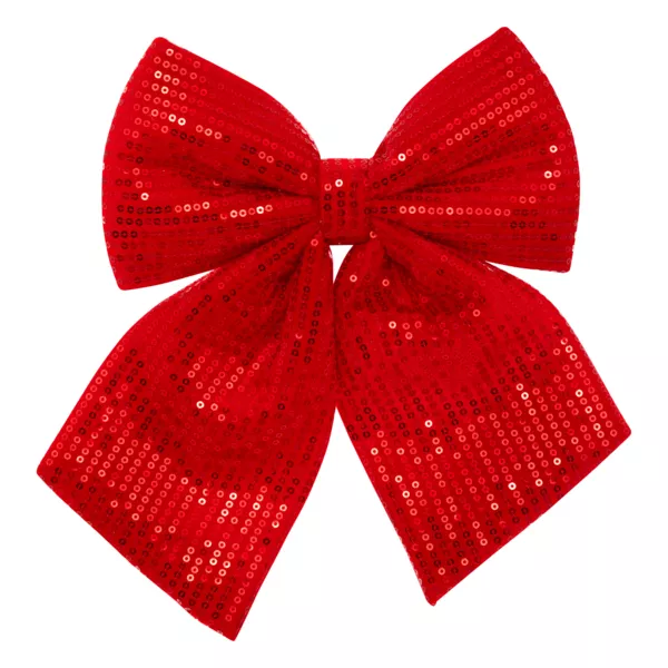 Noeud de Noël (H24 cm) Prestige sequins Rouge