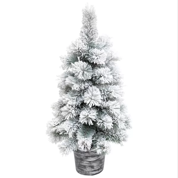 Kunstig juletræ i potte (H70 cm) Windy Peak Sne Grøn