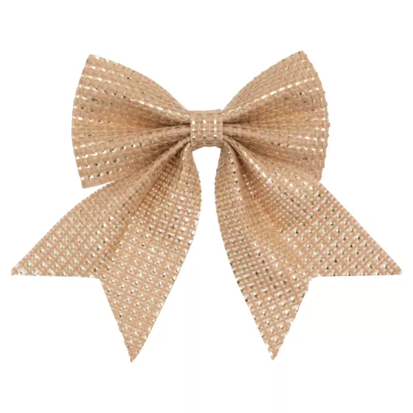 Lot de 3 noeuds de Noël en jute (H12 cm) Prestige chic Or