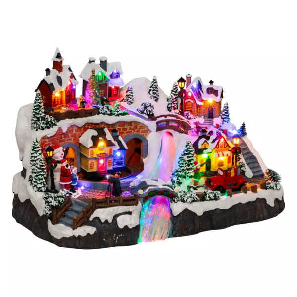 Village de Noël musical et animé (H32 cm) Village en fête