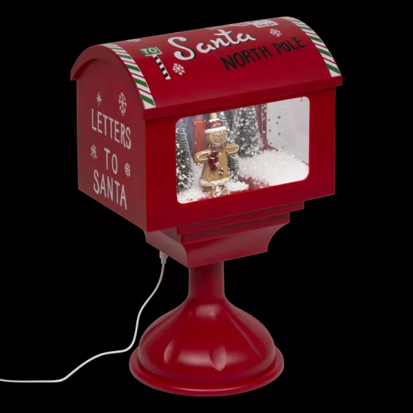 Beleuchteter Schneemann Briefkasten mit LED-Batteriebetrieb (H41 cm) Rot