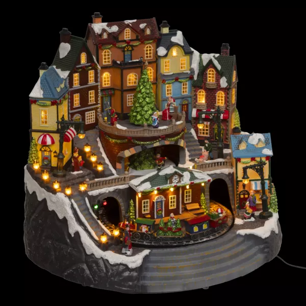Village de Noël musical et animé (H37 cm) Grande gare
