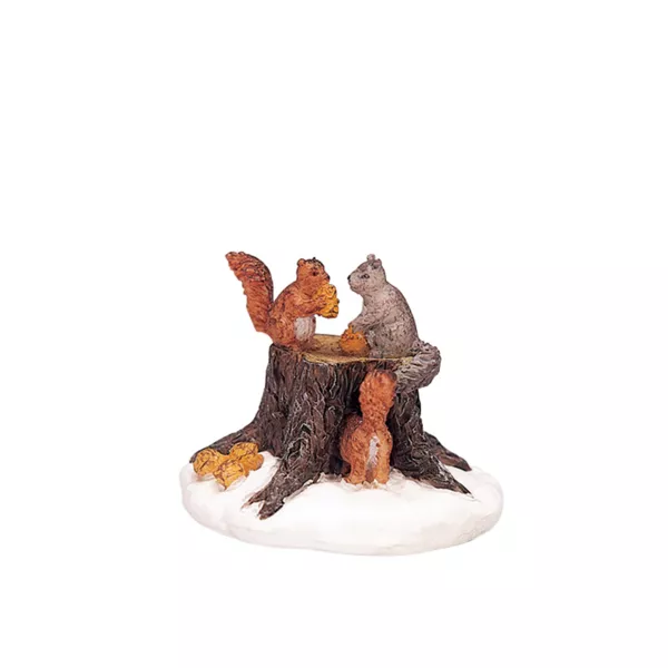 Lemax Accessoire (H3,4 cm) Eekhoorns en boomstam
