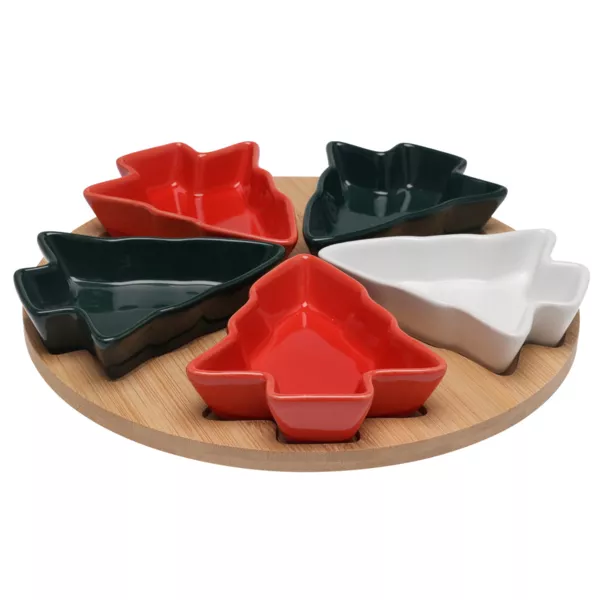 Vassoio per tapas e 5 piatti (D25 cm) Moderno Albero Multicolore