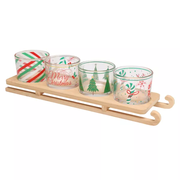 Serveringsbakke og 4 skle (33 x 8,5 cm) Slde Multifarvet