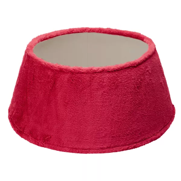 Kerstboomvoet bedekking (D55 cm) Nepbont Rood