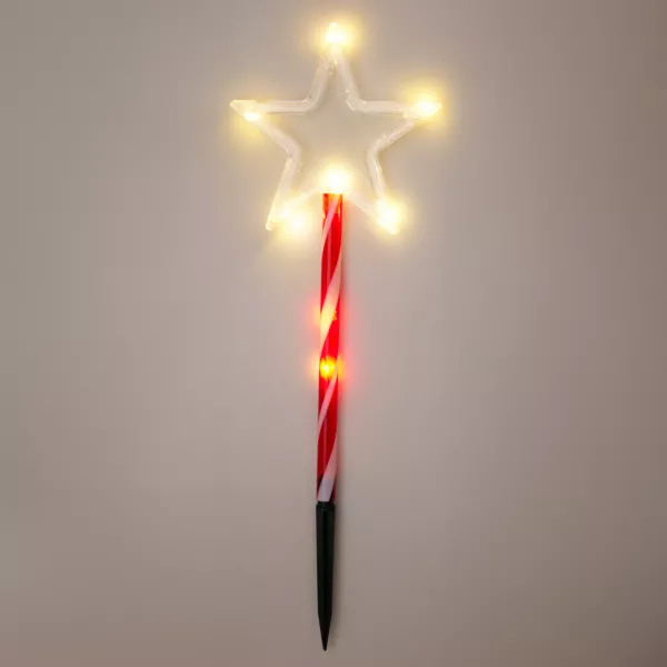 Lot de 5 piquets lumineux à piles 45 LED (H44 cm) Étoiles Candy Multicolore