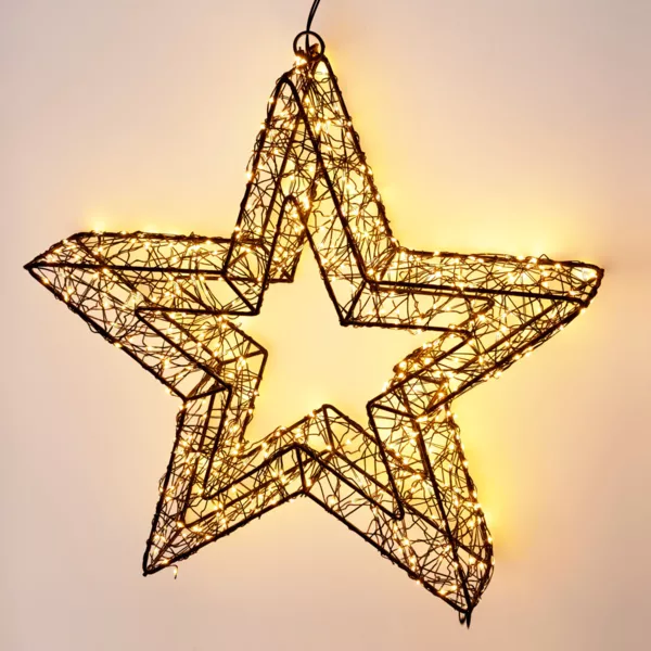 Estrella luminosa para colgar 500 Micro LED (D38 cm) Star Light Negro y blanco cálido