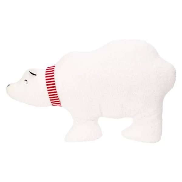 Coussin de Noël bouclette (65 x 37 cm) Ours polaire Blanc