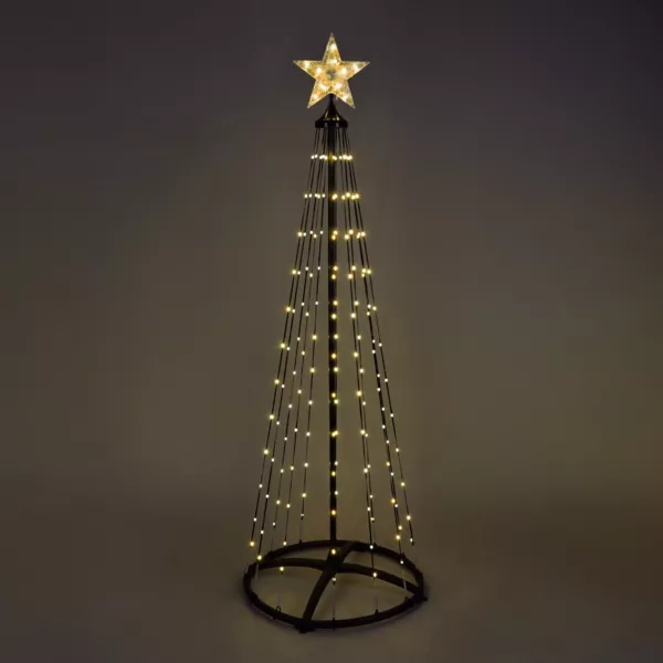 Digital Lysende Kegle 370 Micro Led (H210 cm) Twinkling Sort og Varm Hvid