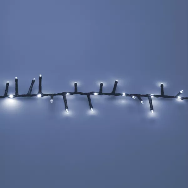 Guirlande lumineuse 20 m 1410 LED câble noir Boa effet cascade Blanc froid