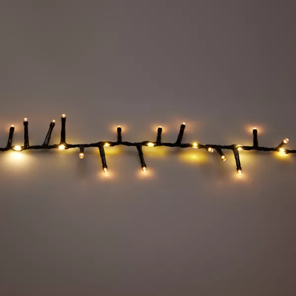 Guirlande lumineuse 15 m 1060 LED câble noir Boa effet cascade Blanc chaud