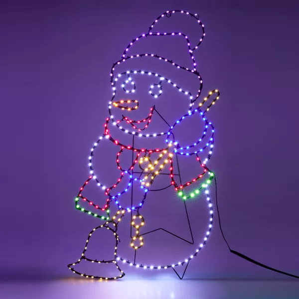 Bonhomme de neige 326 LED (H90 cm) Néon effet flash Multicolore