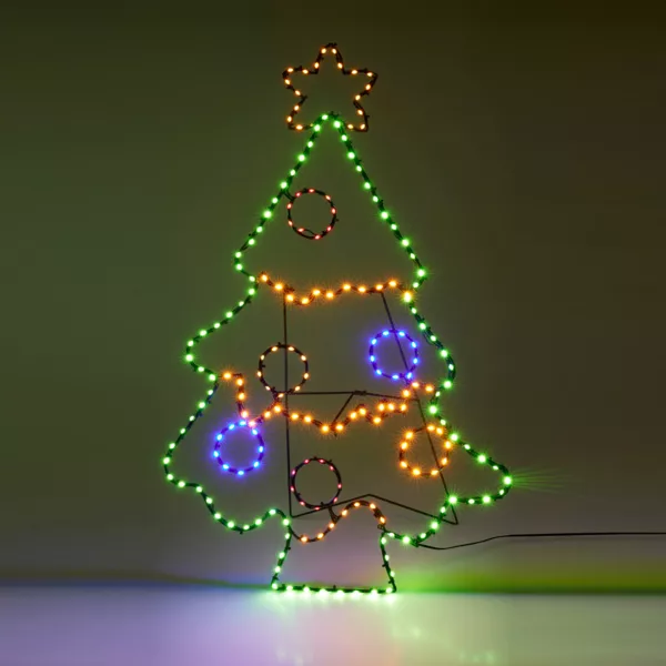 Árbol de Navidad luminoso 201 LED (H80 cm) Efecto flash neón Multicolor