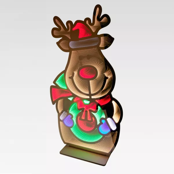 Renne de Nol lumineux Gant 1257 LED (H180 cm) Infinity Multicolore