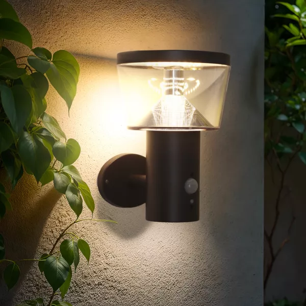 Zonne-energie tuinlamp muur 600 lumen (H23 cm) Orion lux Antracietgrijs